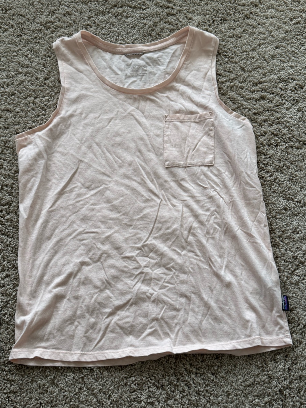 Patagonia Light Pink Scoop Neck Tank with Chest Pocket
